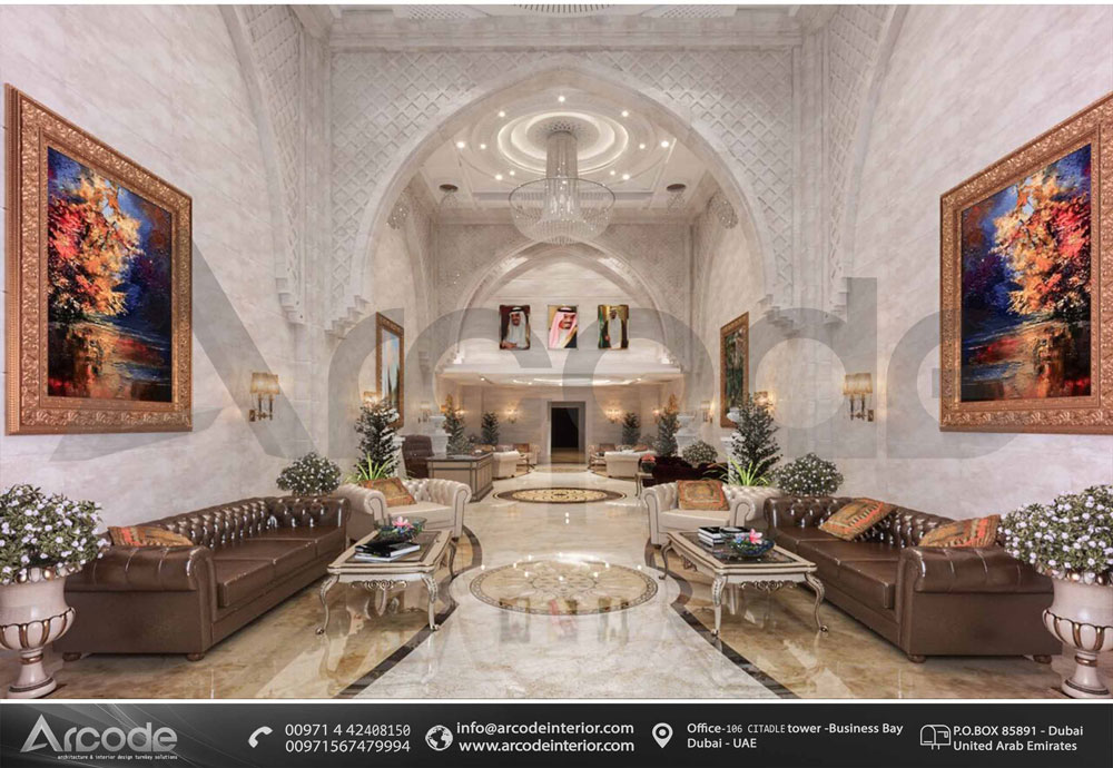 modern Islamic hotel lobby 